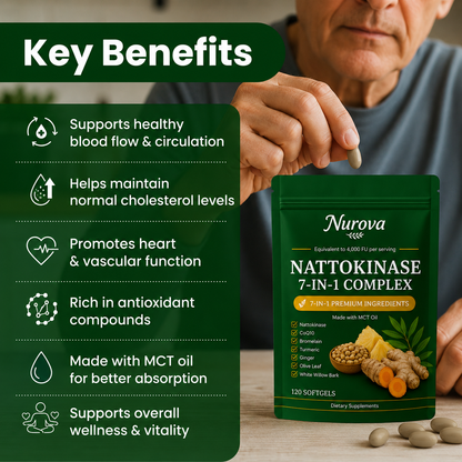 Nattokinase 7-in-1 Complex — Cardiovascular & Circulation Support